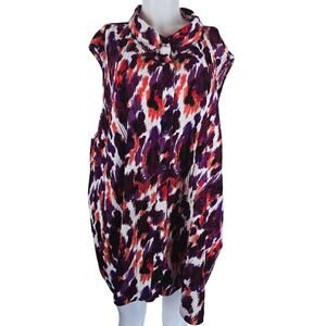 Maggie Barnes Purple Orange Design Summer Women's Tank Blouse 5X